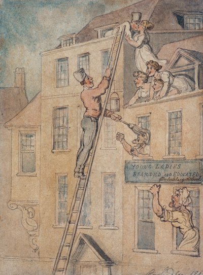 „Młode damy zakwaterowane i wykształcone”, 1803 r. autorstwa Thomas Rowlandson