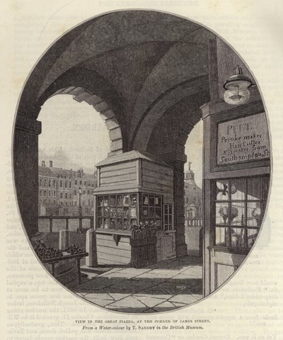 Widok na wielki plac na rogu James Street autorstwa Thomas Sandby