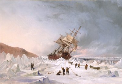HMS "Assistance" w lodzie autorstwa Thomas Sewell Robins