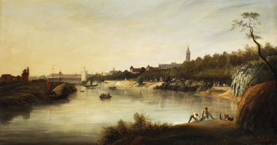Widok angielskiego (?) miasta autorstwa Thomas Sewell Robins