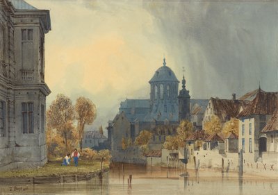 Widok na kościół Matki Boskiej z Hanswijk, Mechelen (Malines), Belgia autorstwa Thomas Shotter Boys