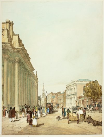 Board of Trade, Whitehall, z Downing Street, płyta ósma z Original Views of London as It autorstwa Thomas Shotter Boys