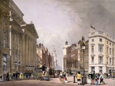 Cheapside i Mansion House, 1842 autorstwa Thomas Shotter Boys