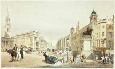 Wejście do The Strand z Charing Cross, płyta dwudziesta z Original Views of London as It autorstwa Thomas Shotter Boys