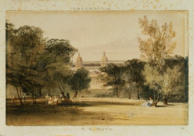 Szpital Greenwich z parku, 1830 autorstwa Thomas Shotter Boys