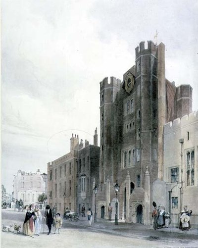 Północny front Pałacu św. Jakuba z Cleveland Row autorstwa Thomas Shotter Boys