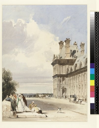 Pawilon de Flore, Tuileries, Paryż, ok. 1829 r. autorstwa Thomas Shotter Boys