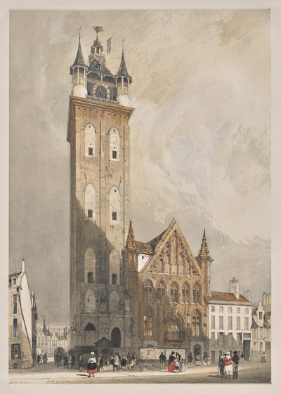 Malownicza architektura w Paryżu, Gandawie, Antwerpii, Rouen: Belfrey, Gandawa, Belgia autorstwa Thomas Shotter Boys