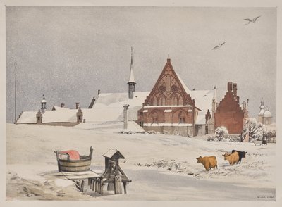 Malownicza architektura w Paryżu, Gandawie, Antwerpii, Rouen: Byloke, Gandawa, Belgia autorstwa Thomas Shotter Boys
