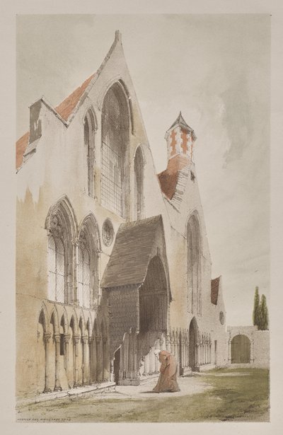 Malownicza architektura w Paryżu, Gandawie, Antwerpii, Rouen: Hospice des Vieillards, Gandawa, Belgia autorstwa Thomas Shotter Boys