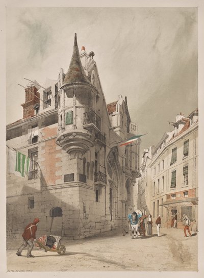 Malownicza architektura w Paryżu, Gandawie, Antwerpii, Rouen: Hotel de Sens, Paryż autorstwa Thomas Shotter Boys