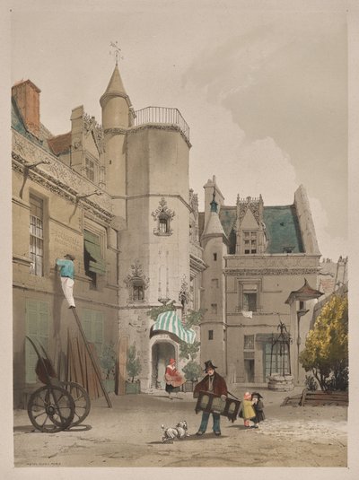 Malownicza architektura w Paryżu, Gandawie, Antwerpii, Rouen: Hôtel Cluny, Paryż autorstwa Thomas Shotter Boys