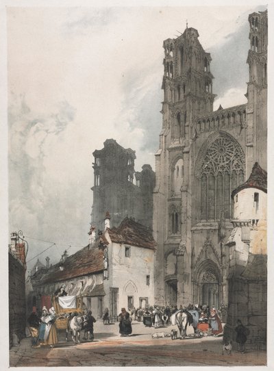 Malownicza architektura w Paryżu, Gandawie, Antwerpii, Rouen: Laon, Francja, 1839. autorstwa Thomas Shotter Boys