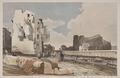 Malownicza architektura w Paryżu, Gandawie, Antwerpii, Rouen: Notre Dame, Paryż, od Quai St. Bernard autorstwa Thomas Shotter Boys