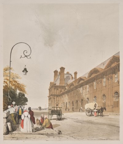 Malownicza architektura w Paryżu, Gandawie, Antwerpii, Rouen: Pavillion de Flors, Tuileries, Paryż autorstwa Thomas Shotter Boys
