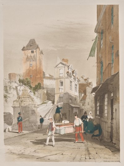 Malownicza architektura w Paryżu, Gandawie, Antwerpii, Rouen: Tour de Remy, Dieppe, Francja autorstwa Thomas Shotter Boys