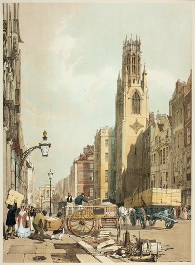 St. Dunstans Fleet Street, tablica 23 z Original Views of London as It Is autorstwa Thomas Shotter Boys