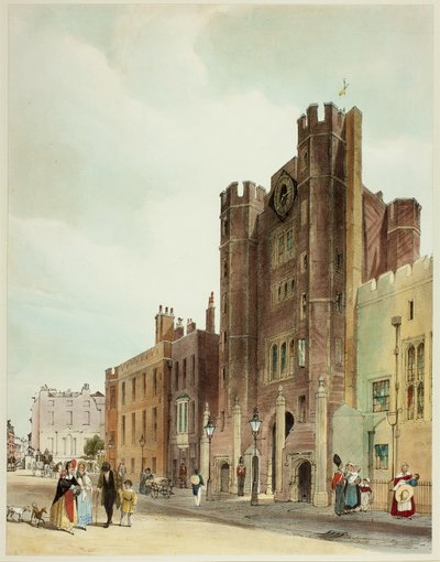 St. James Palace, płyta dziesiąta z Original Views of London as It Is autorstwa Thomas Shotter Boys