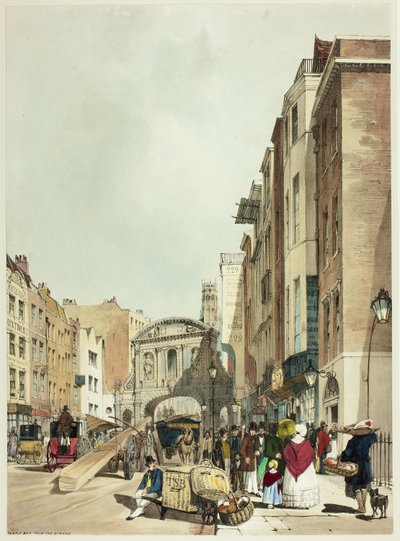 Temple Bar z The Strand, płyta 22 z Original Views of London as It autorstwa Thomas Shotter Boys