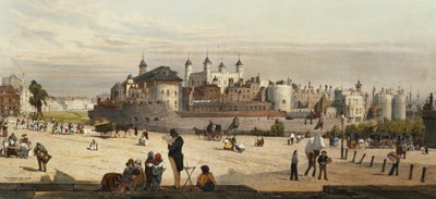 Wieża i mennica, z Great Tower Hill, z „London As It Is”, grawerowana i pub. przez artystę, 1842 autorstwa Thomas Shotter Boys