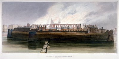 Tower of London rano po pożarze w Zbrojowni 30 października 1841 r autorstwa Thomas Shotter Boys