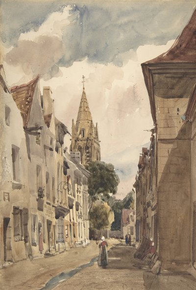 Widok ulicy Issy A w Issy-les-Moulineaux, Sekwana, 1820-74. autorstwa Thomas Shotter Boys