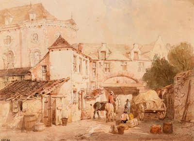 Dziedziniec flamandzkiej gospody autorstwa Thomas Sidney Cooper