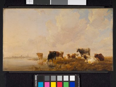 Bydło nad rzeką, 1835 autorstwa Thomas Sidney Cooper