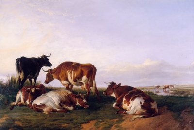 „Krajobraz i bydło”, 1868 autorstwa Thomas Sidney Cooper