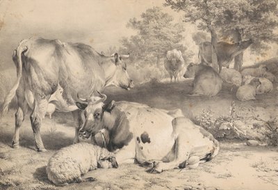 Owce i bydło autorstwa Thomas Sidney Cooper
