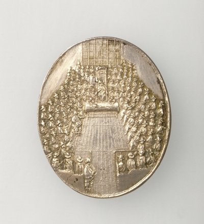 Medal Dunbar przedstawiający Izbę Parlamentu 1650 (rewers) (srebrny) (awers patrz 168065) autorstwa Thomas Simon
