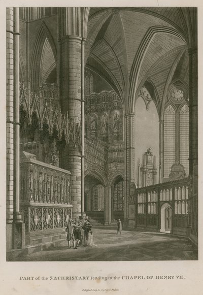 Część Sachrystii prowadząca do Kaplicy Króla Henryka VII, Opactwo Westminsterskie w Londynie autorstwa Thomas Snr. Malton