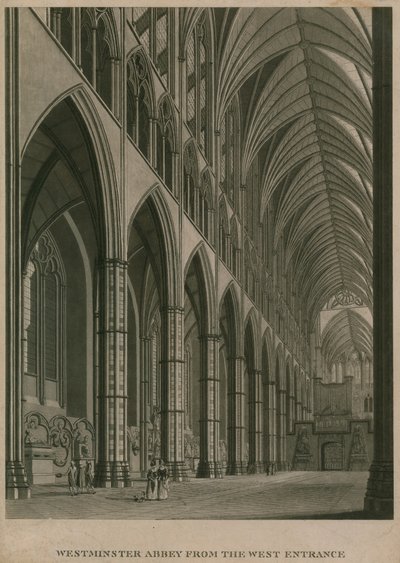 Opactwo Westminsterskie, Londyn, od strony zachodniego wejścia autorstwa Thomas Snr. Malton