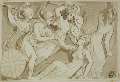 Wojowniczki przybywające z pomocą Brytanii autorstwa Thomas Stothard