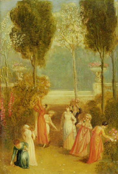 Ogród, ok. 1820 (olej na desce) autorstwa Thomas Stothard