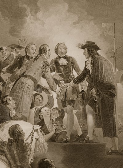 Lądowanie Wilhelma III w Torbay, rycina George