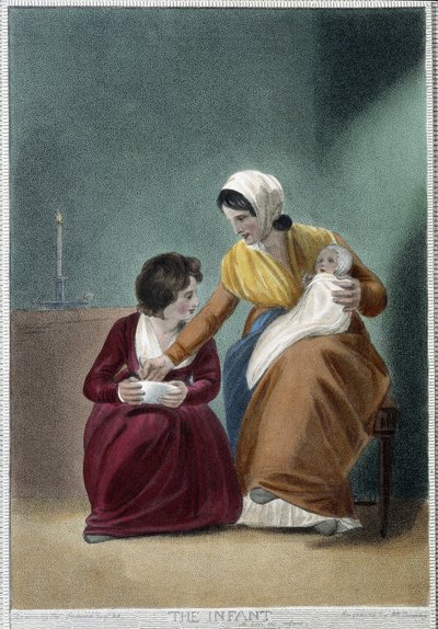 Noworodek – w „Siedmiu wiekach człowieka” Szekspira, il. W. Broniley, Londyn autorstwa Thomas Stothard