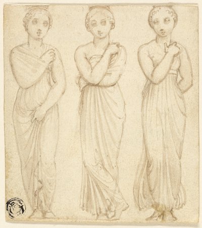 Trzy nanoszone postacie kobiece autorstwa Thomas Stothard