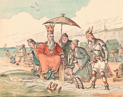 Kanut i jego dworzanie, c1884 autorstwa Thomas Strong Seccombe