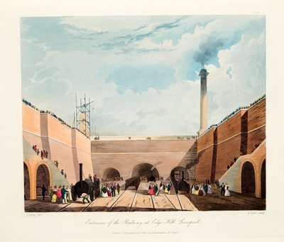 „Wejście kolei w Edge Hill”, Liverpool, 1831 autorstwa Thomas Talbot Bury