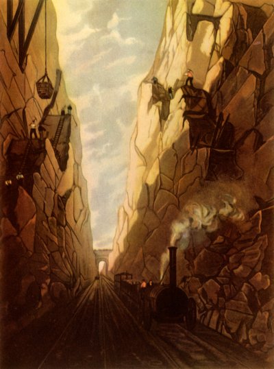 „Cięcie Olive Mount na linii kolejowej Liverpool-Manchester”, 1831, 1945. autorstwa Thomas Talbot Bury