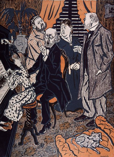Koncert rodzinny przy fortepianie w: Simplicissimus, Niemcy autorstwa Thomas Theodor Heine