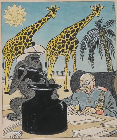 Kolonie nie mogą się rozwijać pod rządami niemieckimi, bo wysycha atrament..., 1903. autorstwa Thomas Theodor Heine