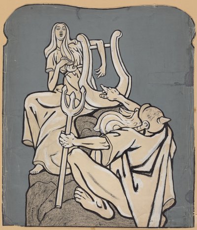 Z okazji setnej rocznicy urodzin Heinricha Heinego – makieta pomnika Heinego; „Simplicissimus” IV/38, 1899 autorstwa Thomas Theodor Heine