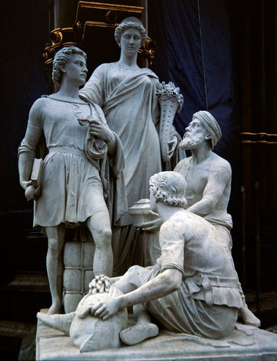 Handel, grupa rzeźbiarska z Albert Memorial, ukończona w 1876 r. (granit) autorstwa Thomas Thornycroft