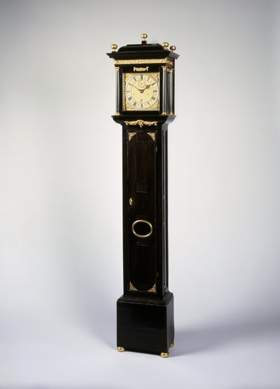 Karol II Roman uderzający miesięczny zegar z długą kopertą autorstwa Thomas Tompion