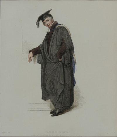 Bachelor of Law, wyryty przez J. Agara, opublikowany w "History of Oxford" R. Ackermanna, 1813 (rycina ręcznie kolorowana) autorstwa Thomas Uwins