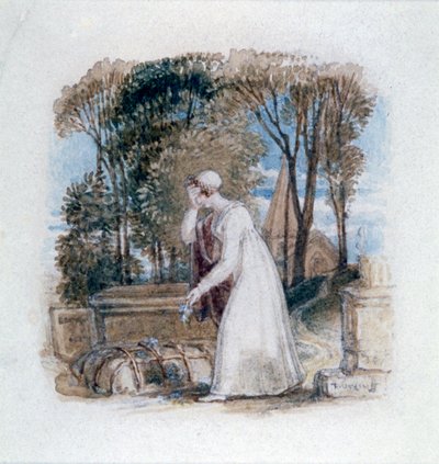 „Konstancja przy grobie Teodozjusza”, XIX w. autorstwa Thomas Uwins