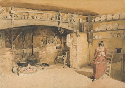 Farm House Kitchen w Brackham w Surrey autorstwa Thomas Uwins