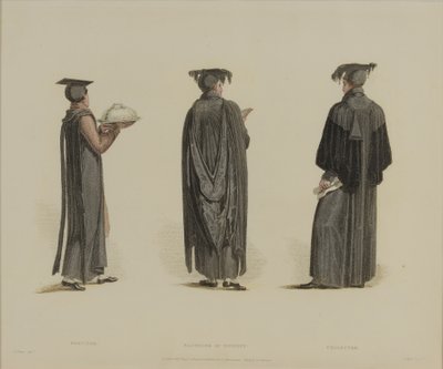 Servitor, Bachelor of Divinity, Collector, rycina J. Agar, opublikowana w „History of Oxford” R. Ackermanna, 1814 (rycina ręcznie kolorowana) autorstwa Thomas Uwins